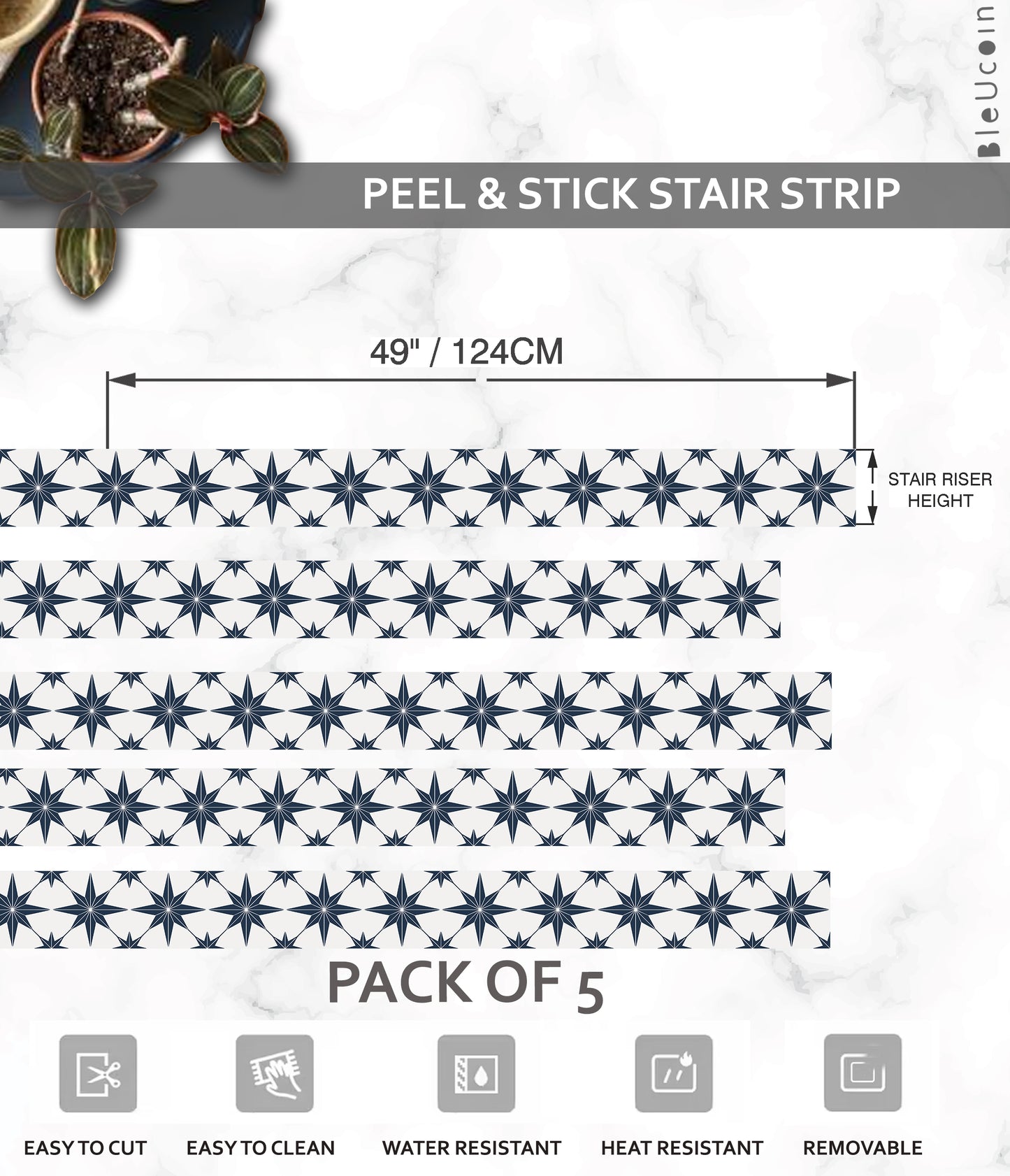 Positano Navy Stair Strips
