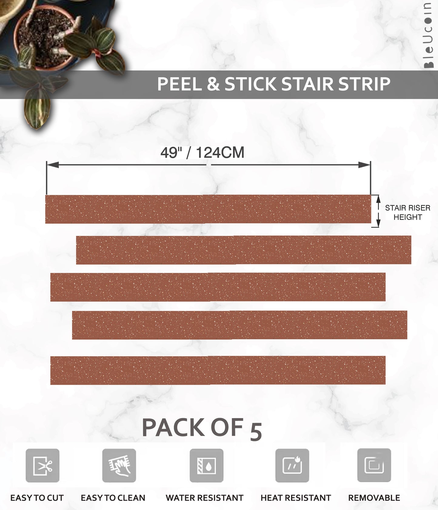 Terrazzo Terracotta Peel and Stair Strips