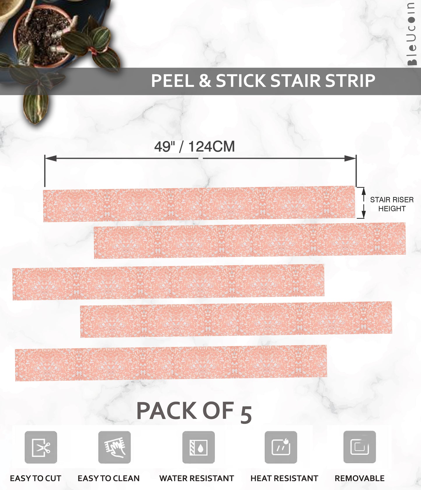 Batun Rouge Terrazzo Stair Strips