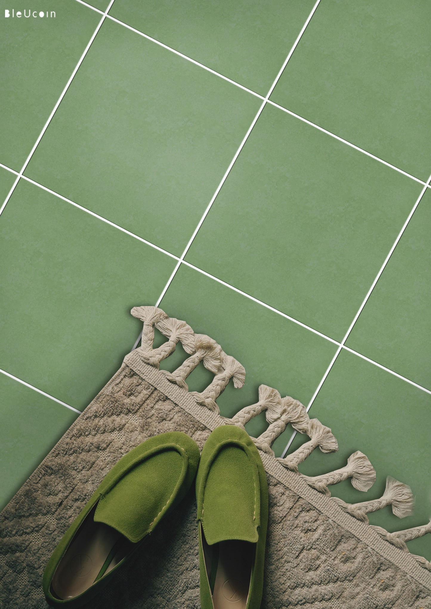 Sage Premium Peel and Stick Floor Tile Stickers | Removable, Renter friendly with Anti-Slip finish in sturdy 520 microns