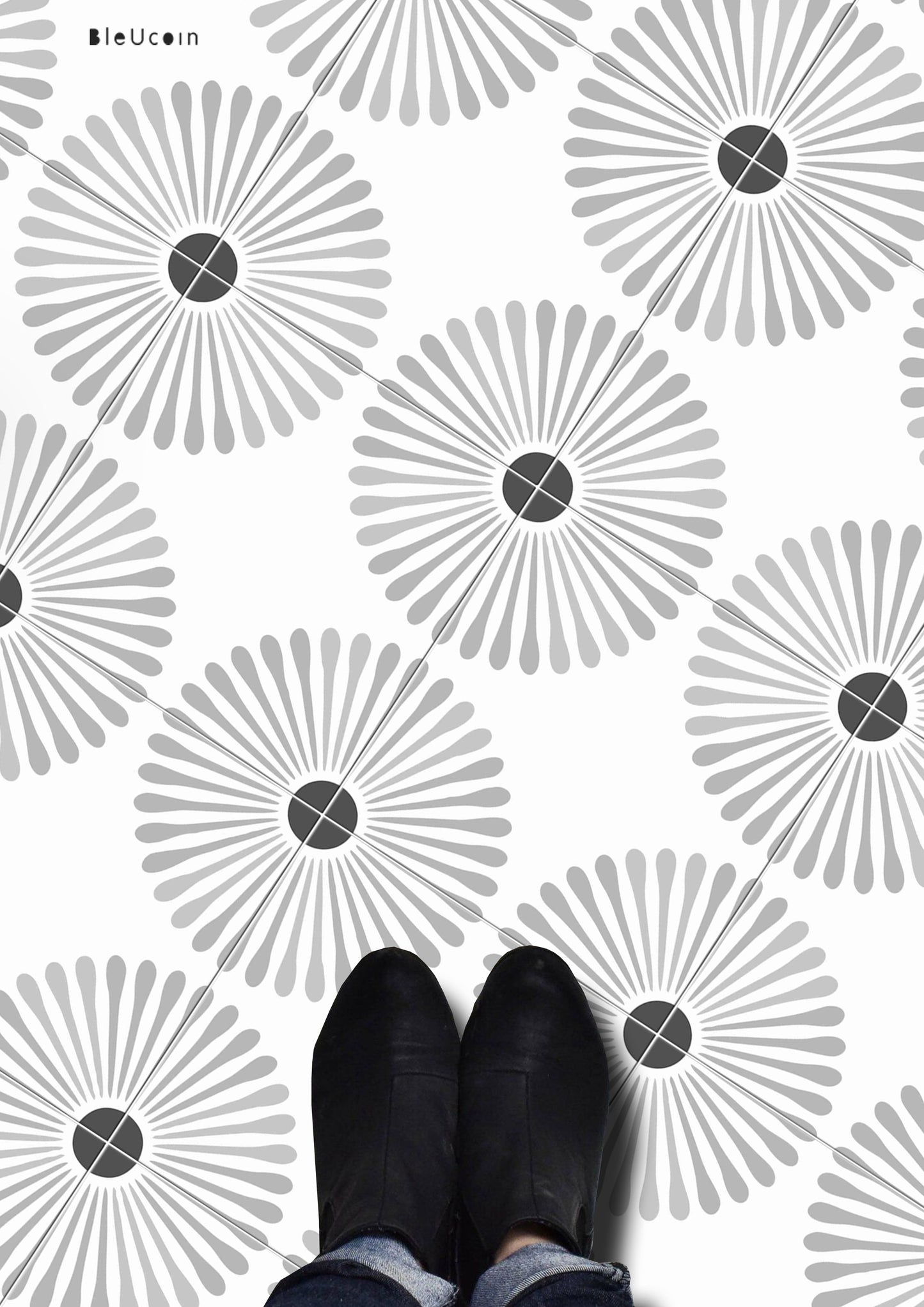 Kawasaki Light Premium Peel and Stick Floor Tile Stickers | Removable, Renter friendly with Anti-Slip finish in sturdy 520 microns