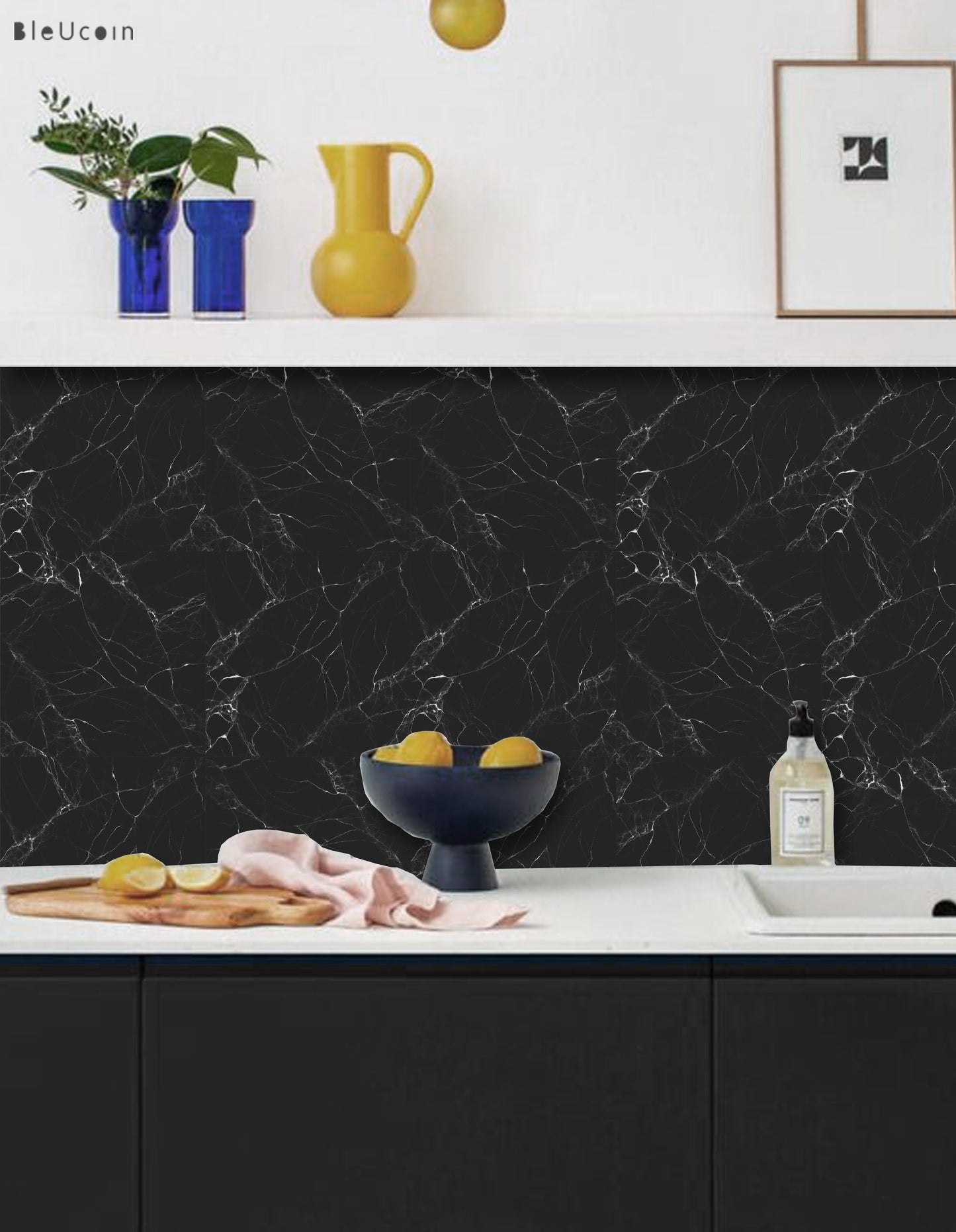 Black Marble Peel & Stick Tile