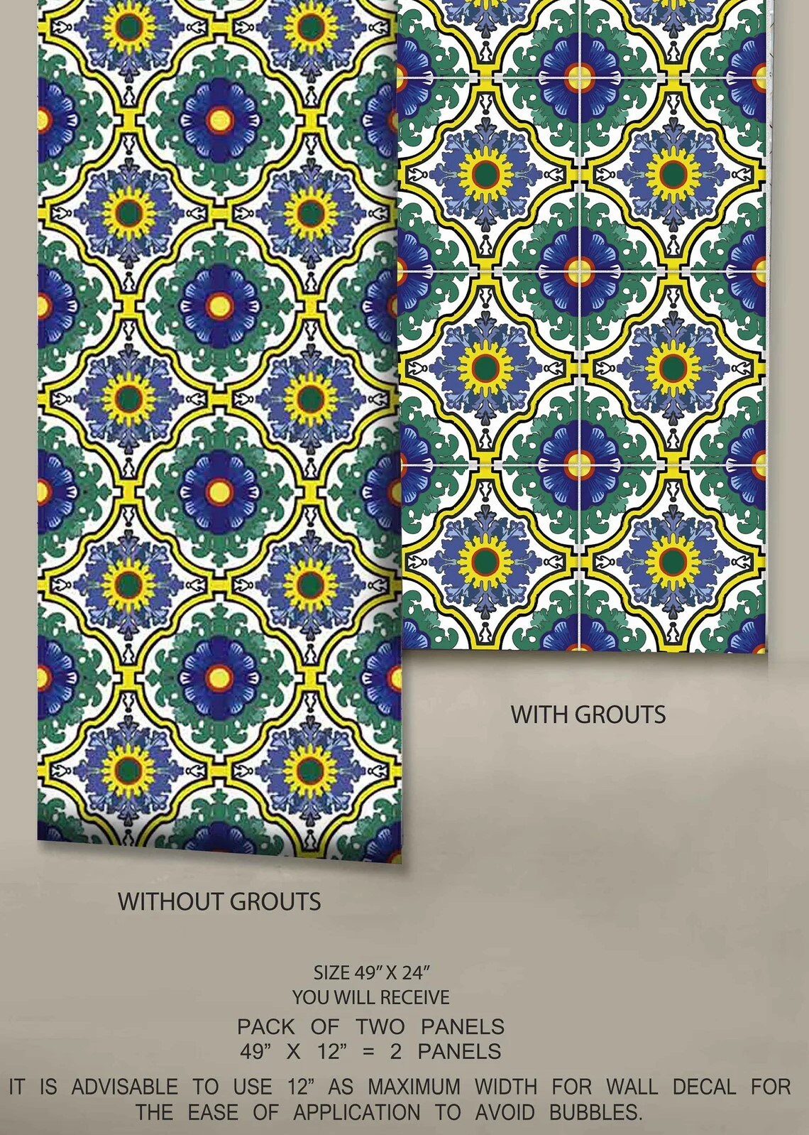 Braga Premium Peel and Stick Floor Tile Stickers | Removable, Renter friendly with Anti-Slip finish in sturdy 520 microns