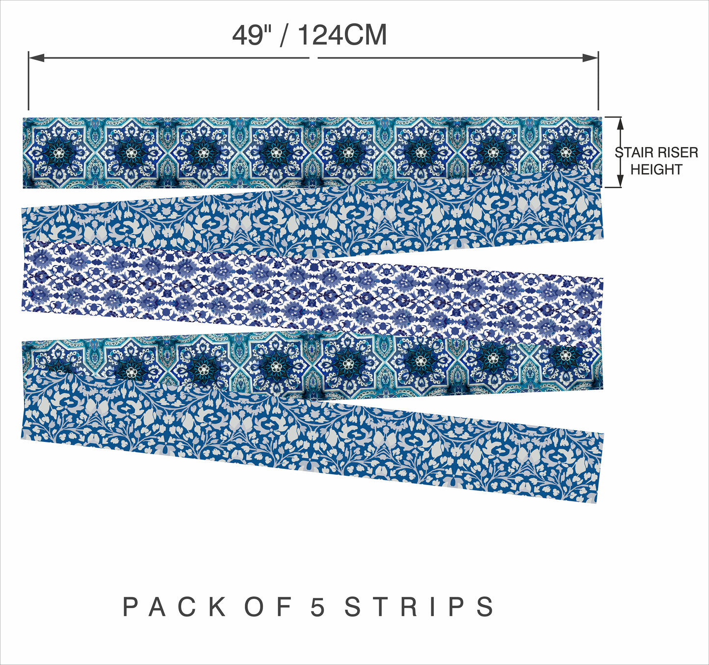 Blue Pottery Stair Strips