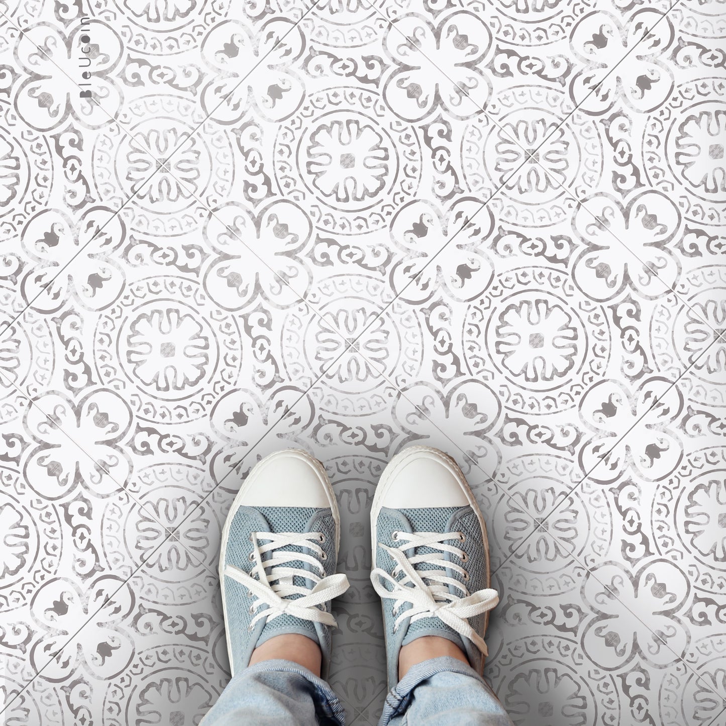 Amalfi Light Premium Peel and Stick Floor Tile Stickers | Removable, Renter friendly with Anti-Slip finish in sturdy 520 microns