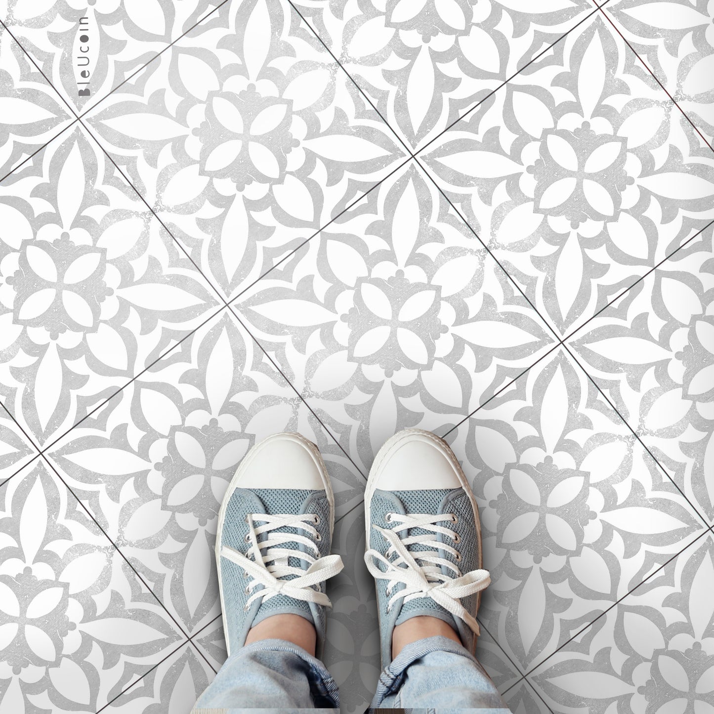 Vancouver Premium Peel and Stick Floor Tile Stickers | Removable, Renter friendly with Anti-Slip finish in sturdy 520 microns