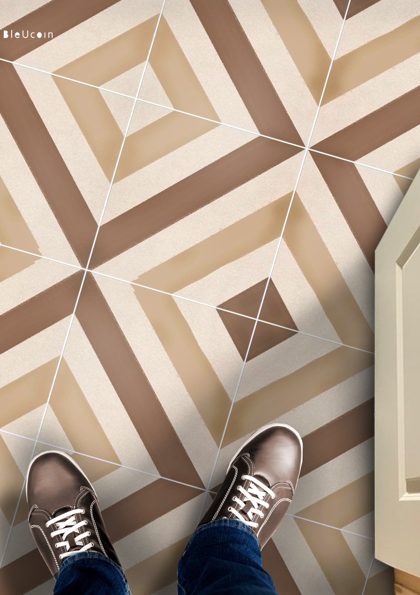 Vatican Rust Premium Peel and Stick Floor Tile Stickers | Removable, Renter friendly with Anti-Slip finish in sturdy 520 microns