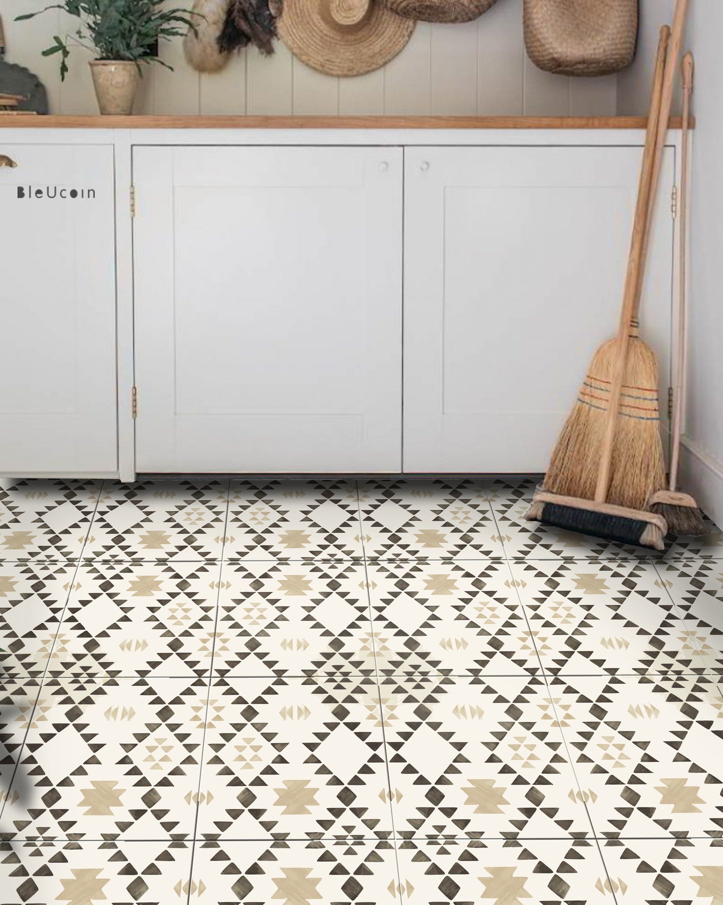 Cairo Premium Peel and Stick Floor Tile Stickers | Removable, Renter friendly with Anti-Slip finish in sturdy 520 microns
