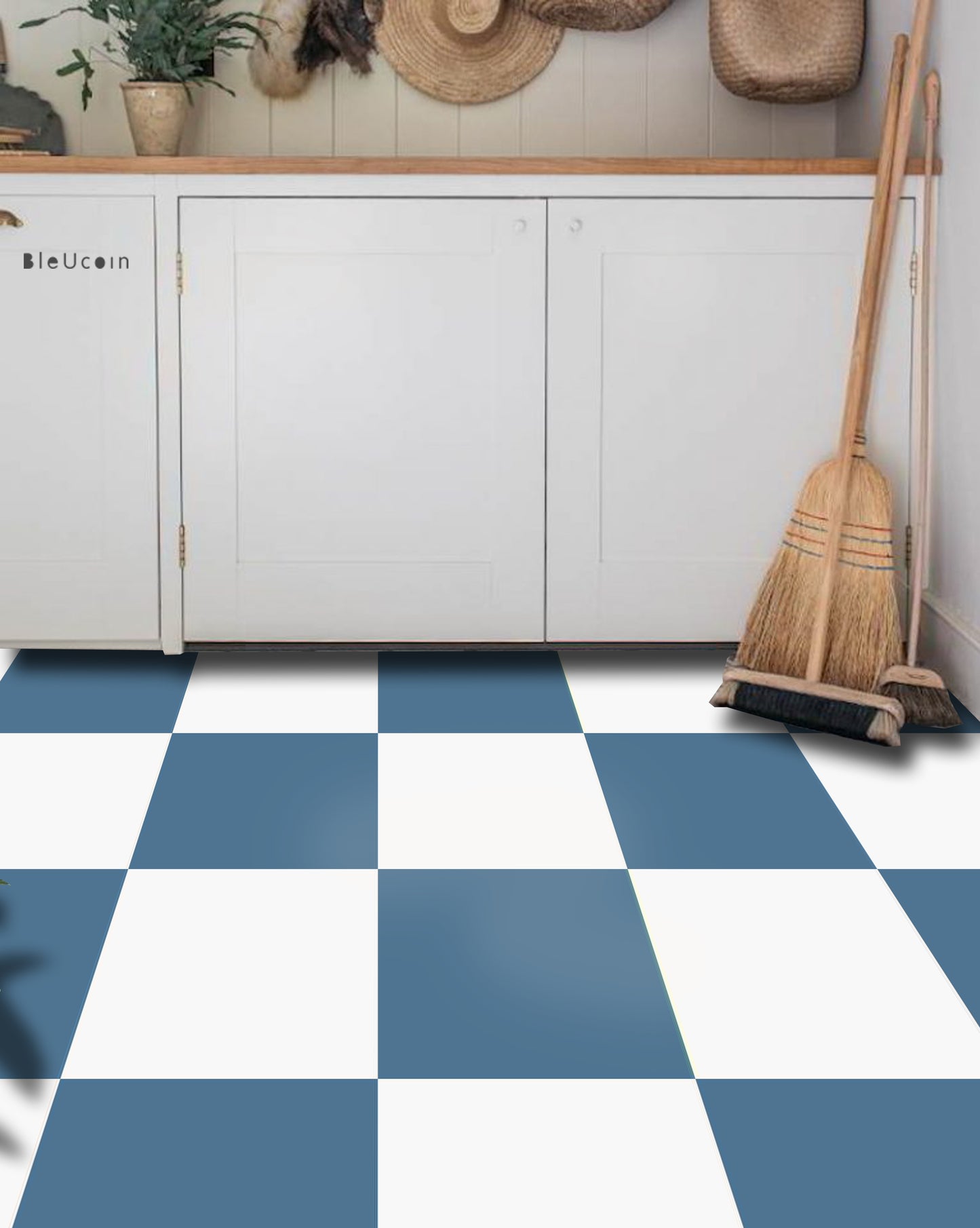 Deep Ocean & Off White Peel & Stick Tile