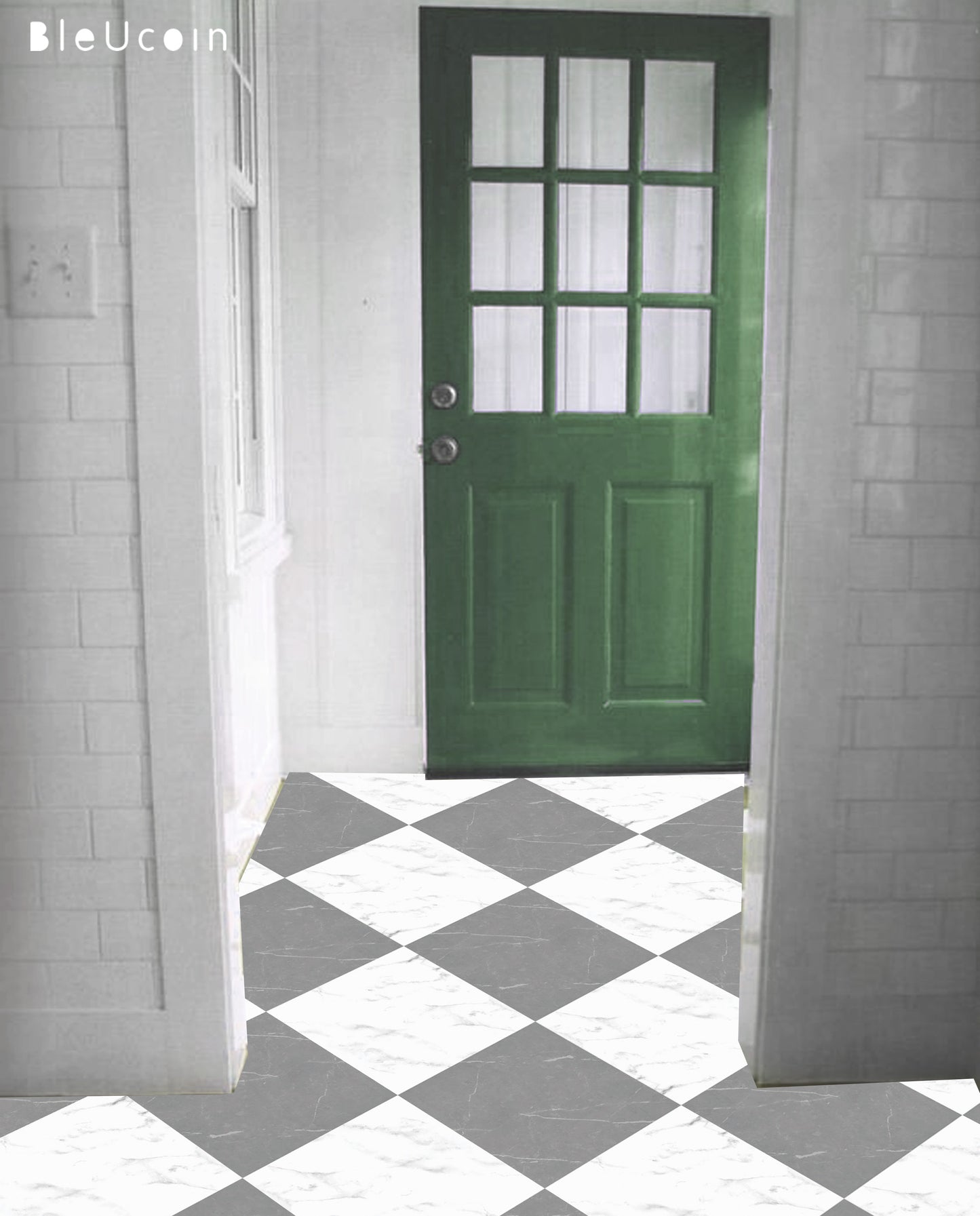 Marble Grey & White Checker Peel & Stick Tile