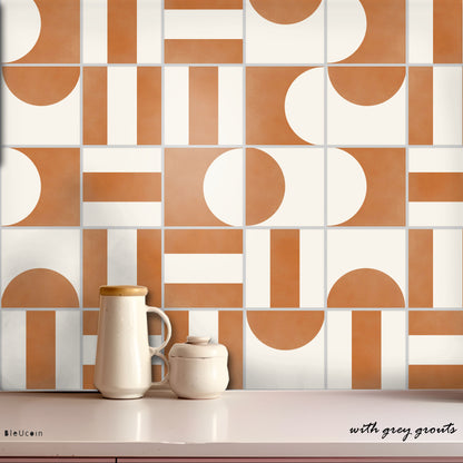 50% DISCOUNT - Mid Mod 6" x 6" - 68 pcs Glossy With Grey Grout