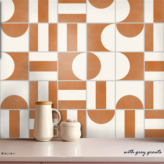 50% DISCOUNT - Mid Mod 6" x 6" - 68 pcs Glossy With Grey Grout