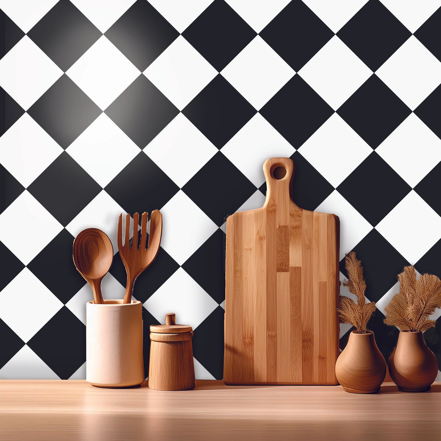 Diamond Black & White Peel & Stick Tile