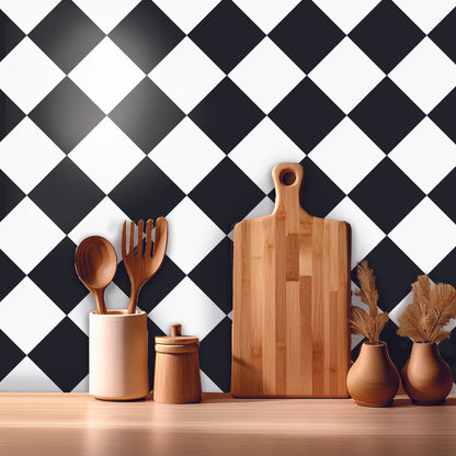 Diamond Black & White Peel & Stick Tile