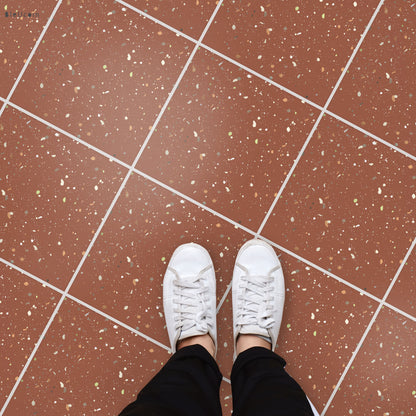 50% DISCOUNT - Terrazzo Terracotta  12.5" x 12.5" - 40 Pcs Anti Slip