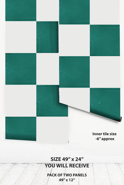 Como & off-White Checker Peel & Stick Tile