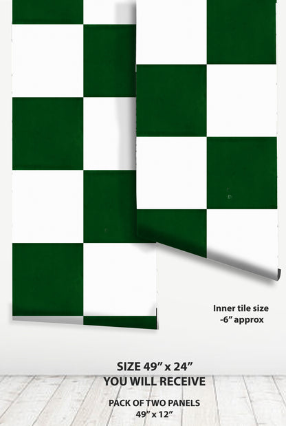 50% DISCOUNT Moss Green & White 49" x 12" - 2 Rolls Anti-Skid