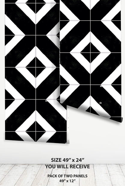 50% DISCOUNT Chittor Black 49" x 12" - 5 panels