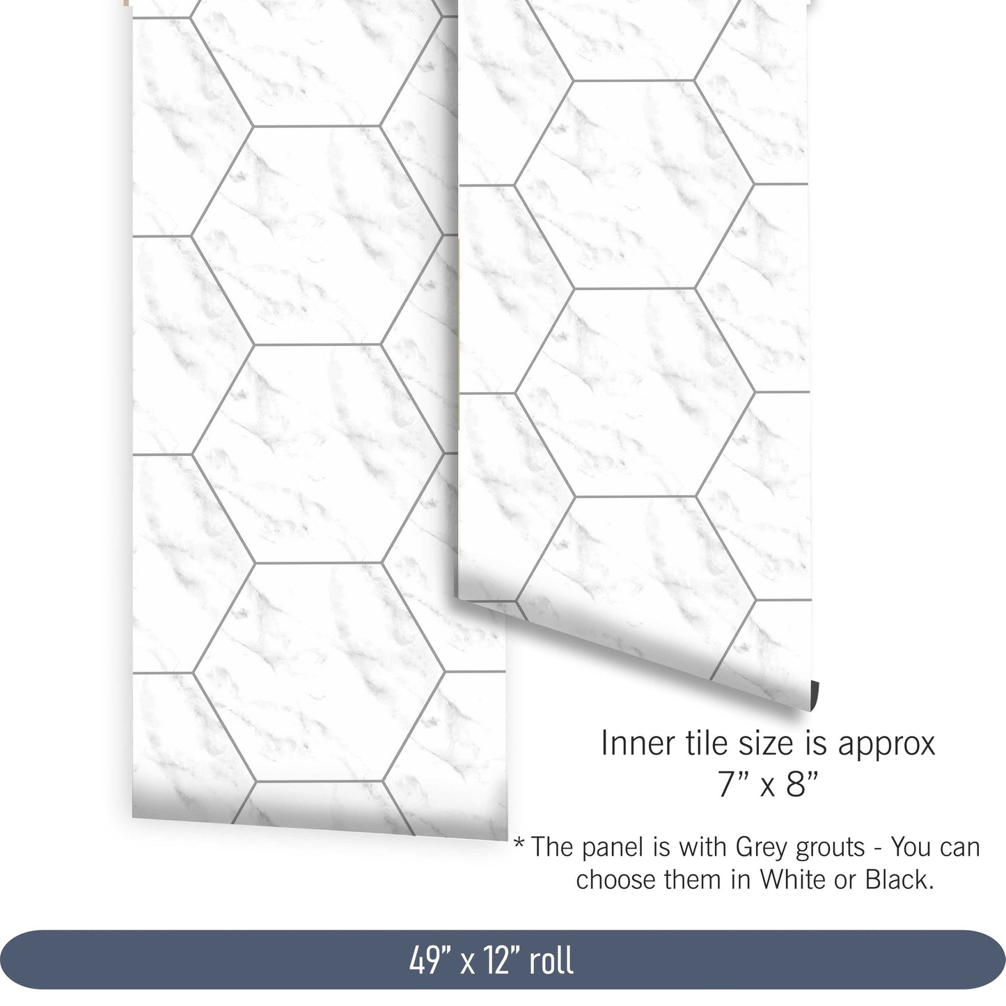 Hexagon Marble Peel & Stick Tile Decal