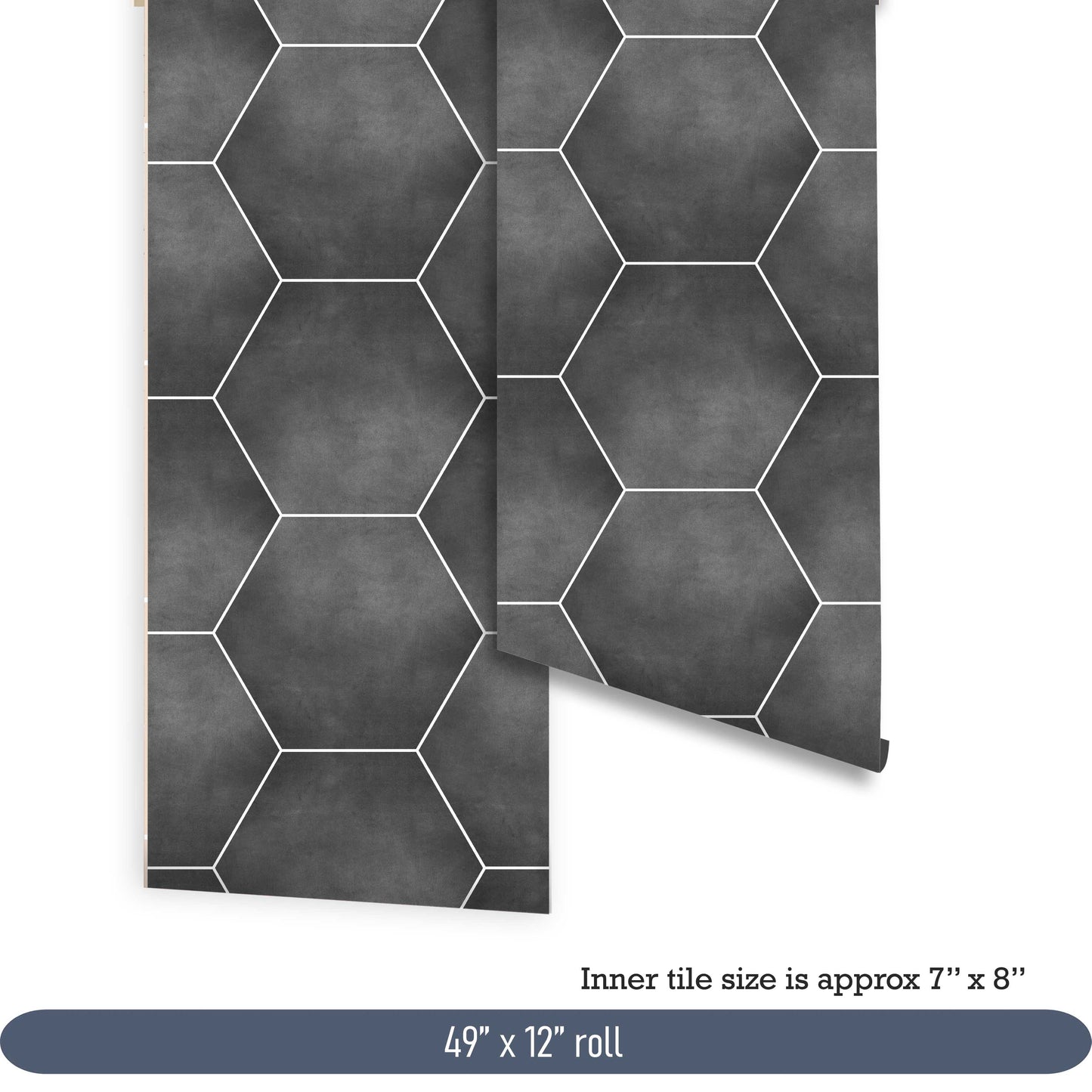 Hexagon Charcoal Peel & Stick Tile Decal