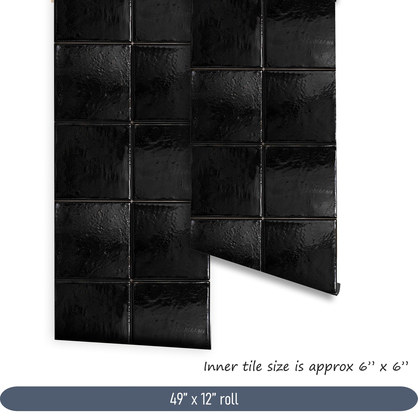 Black Zellige Peel & Stick Tile
