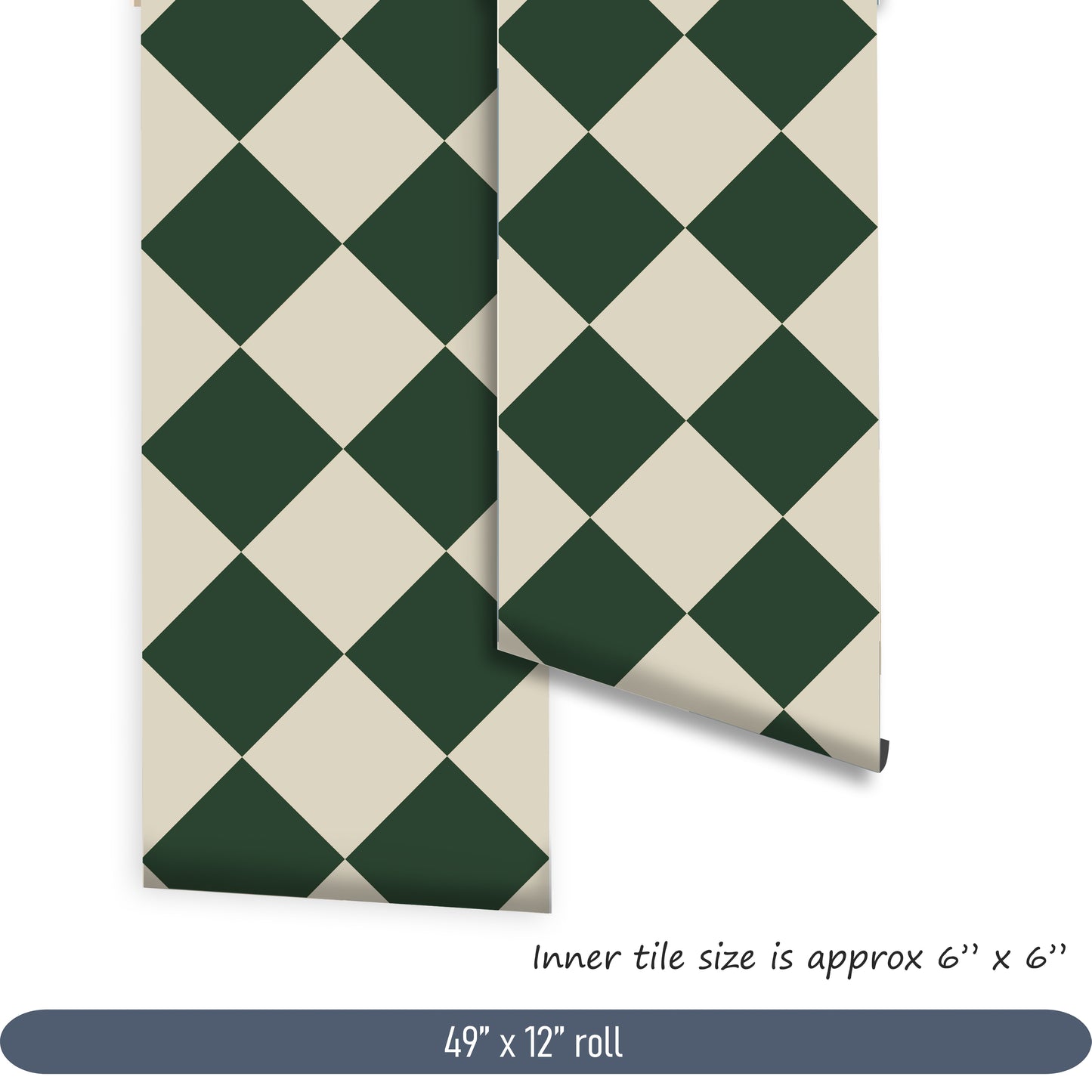 Diamond Moss Green & Oat Peel & Stick Tile Decal