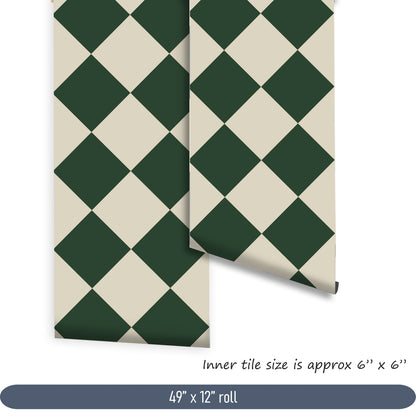 Diamond Moss Green & Oat Peel & Stick Tile Decal