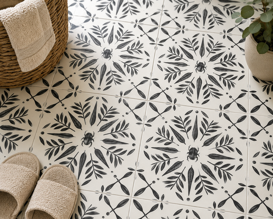 Scarab Rosette Peel and Stick Floor Decal