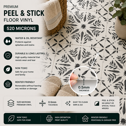 Scarab Rosette Peel and Stick Floor Decal