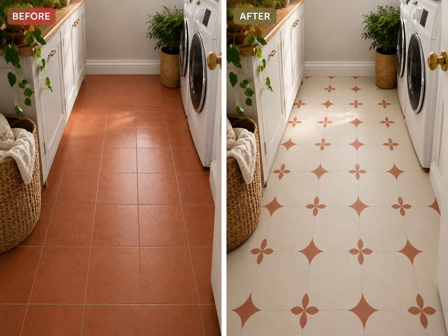 Marsala Peel and Stick Floor Decal