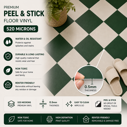 Diamond Moss Green & Oat Peel & Stick Tile Decal