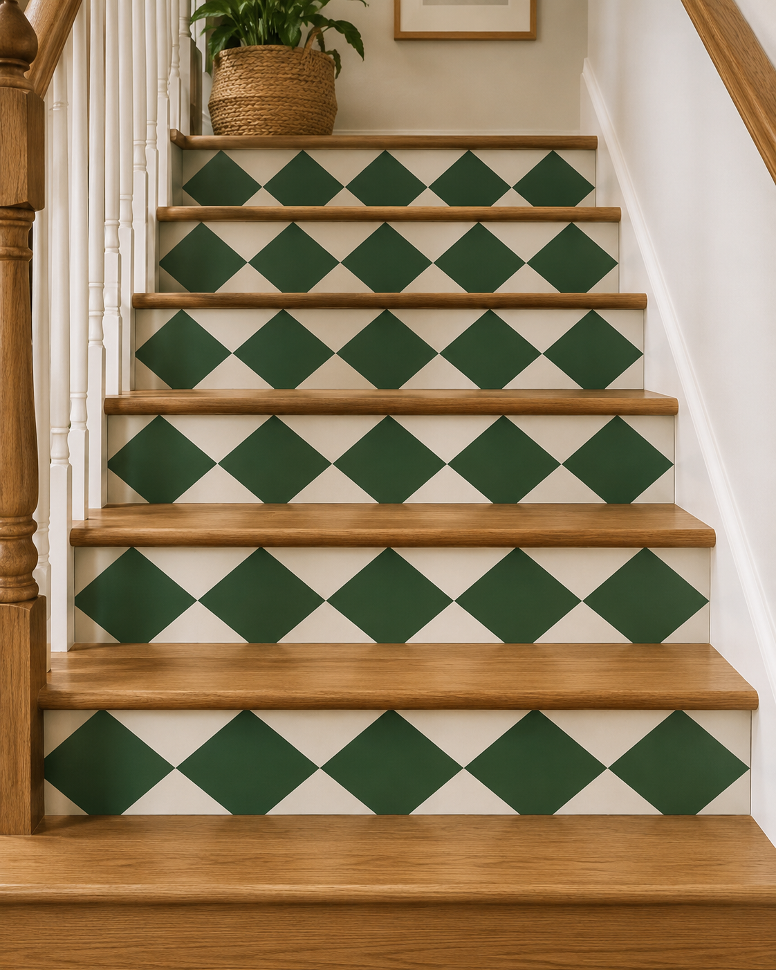 Diamond Moss Green & Oat Peel & Stick Tile Decal