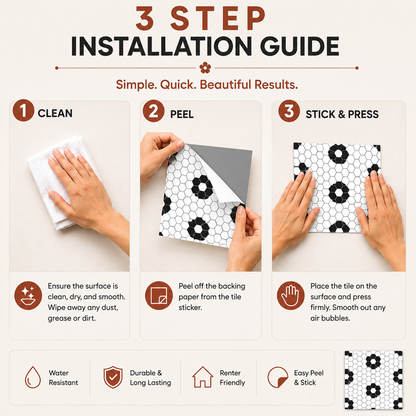 Helden Hexagon Peel & Stick Tile