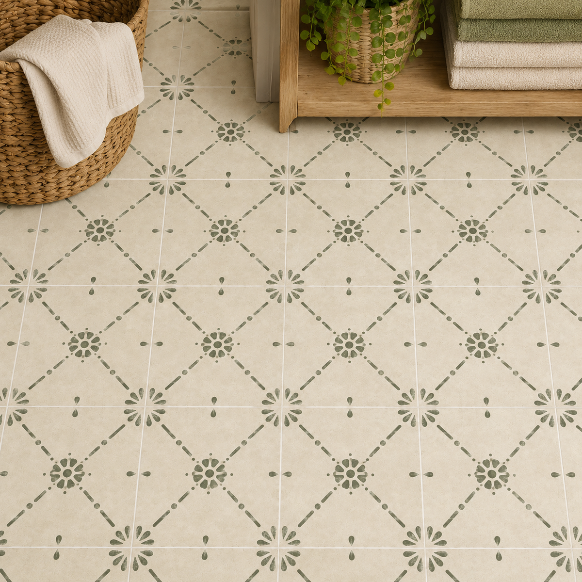 Nottingham Sage Peel and Stick Flooring