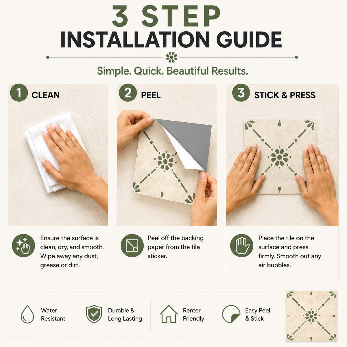 Nottingham Sage Peel & Stick Tile