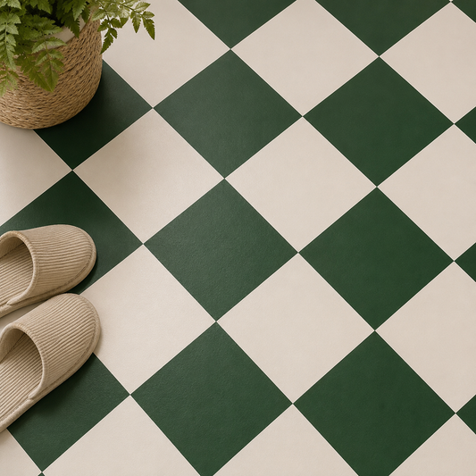 Diamond Moss Green & Oat Peel and Stick Flooring