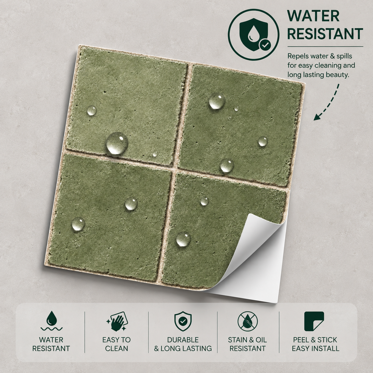 Rabat Sage Peel & Stick Tile
