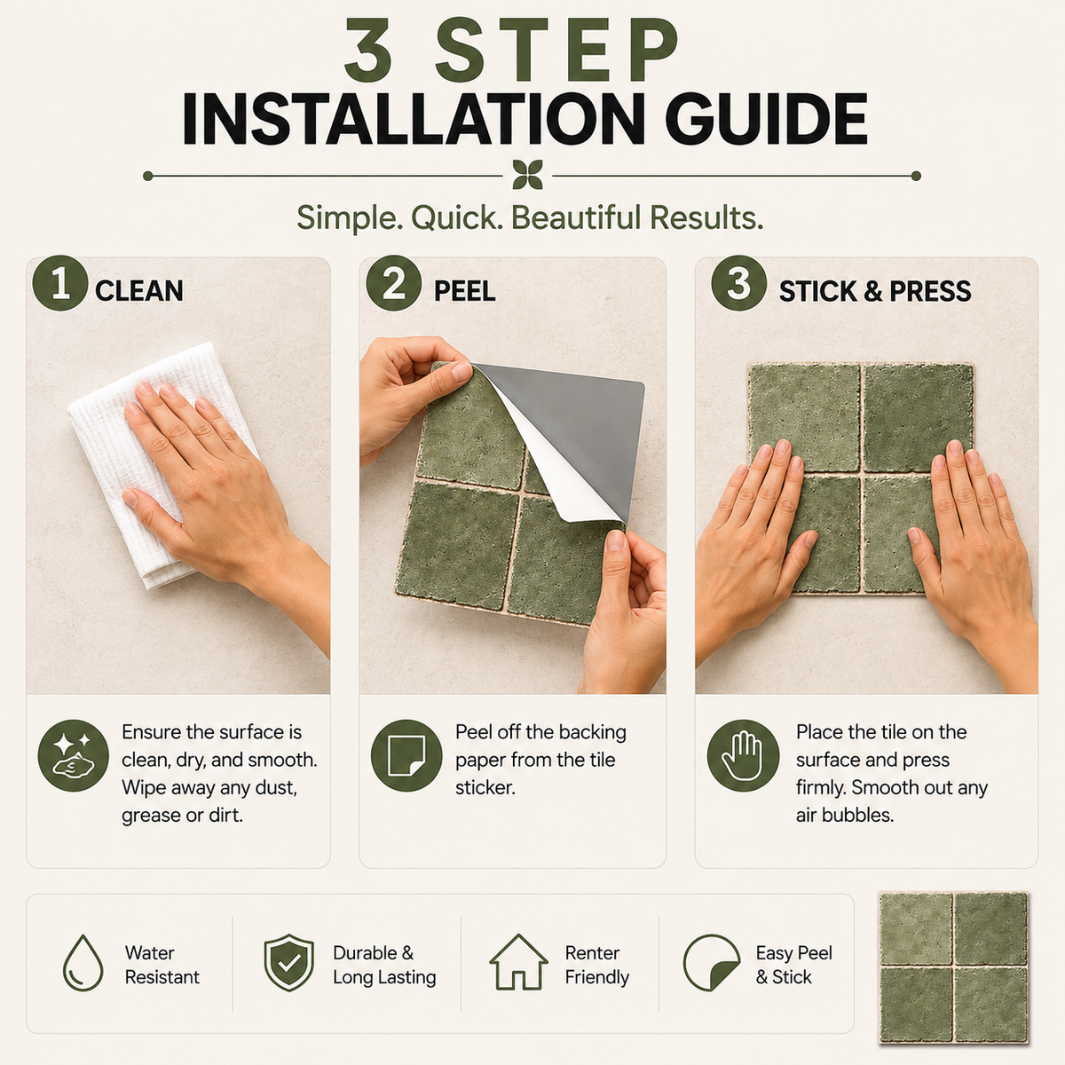 Rabat Sage Peel & Stick Tile