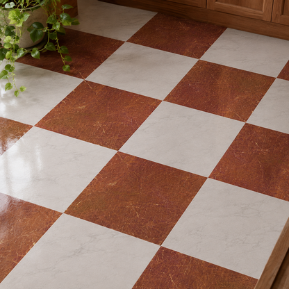 Tuscany Marble Checker Peel and Stick Flooring