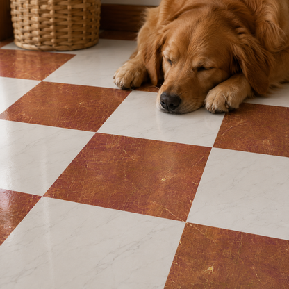 Tuscany Marble Checker Peel & Stick Tile