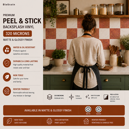 Tuscany Marble Checker Peel & Stick Tile
