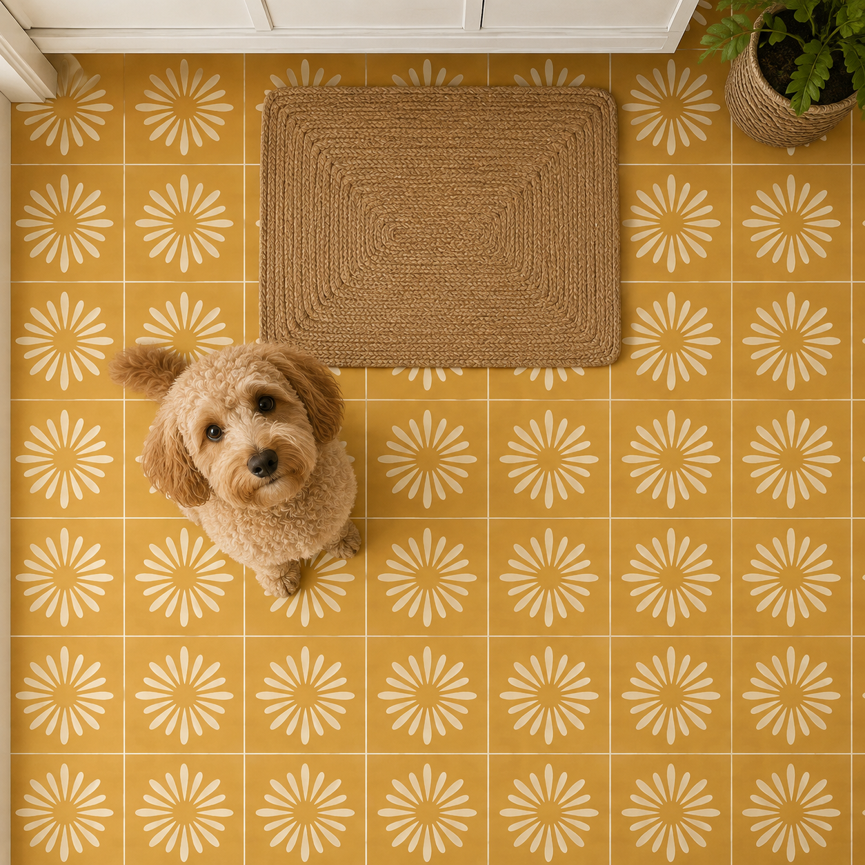 Pithora Ochre Peel and Stick Flooring