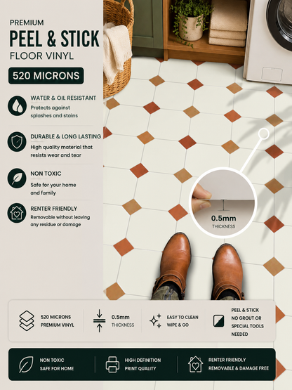 Warsaw Terracotta Peel and Stick Flooring
