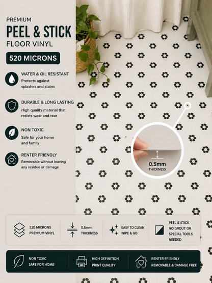 Helden Hexagon Peel and Stick Flooring
