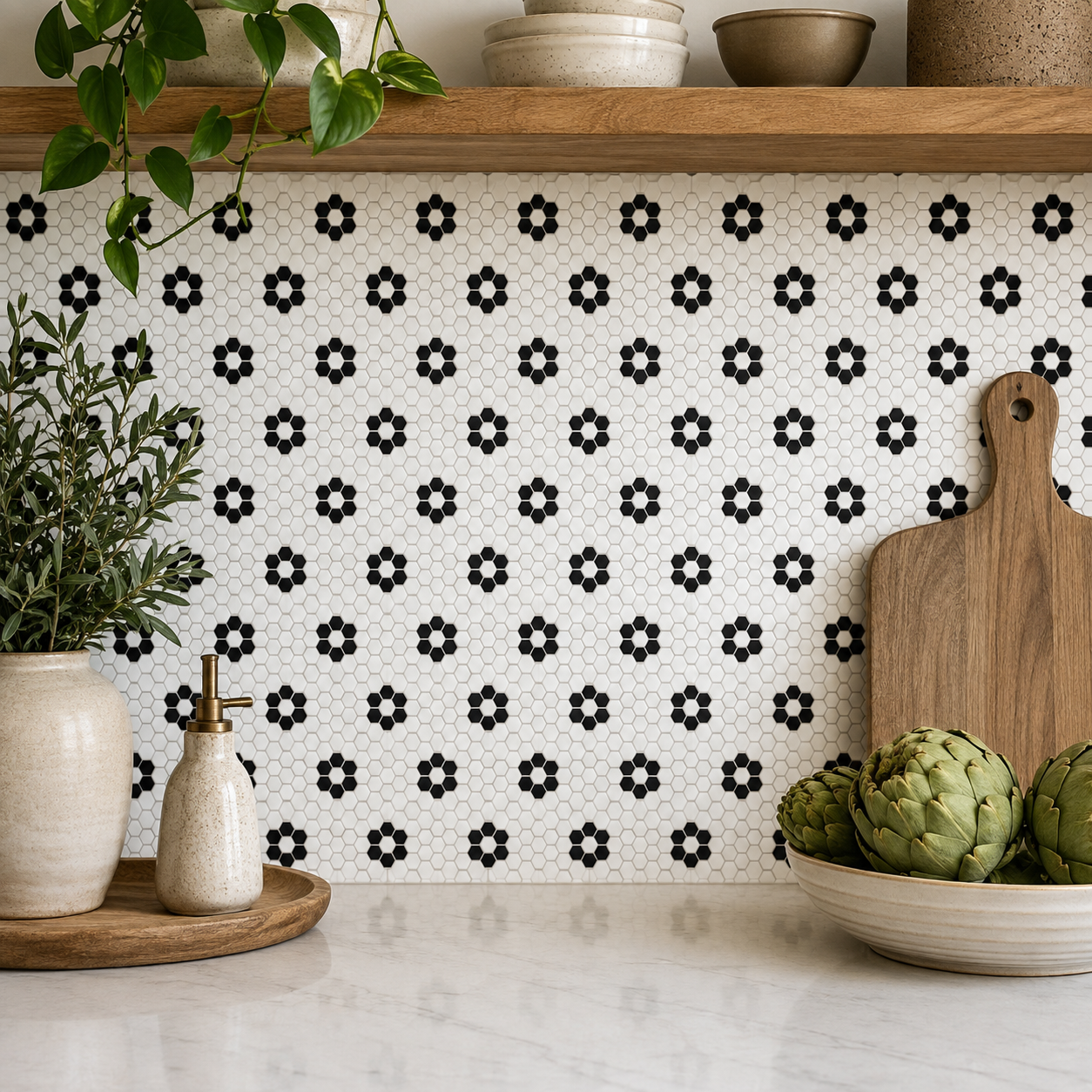 Helden Hexagon Peel & Stick Tile