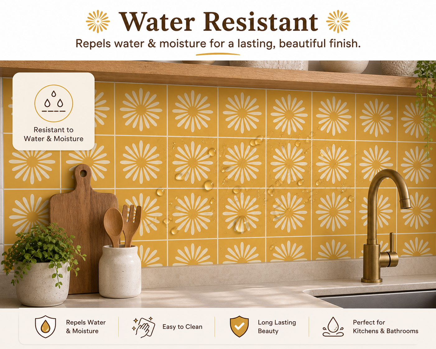 Pithora Ochre Peel & Stick Tile