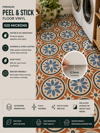 Athangudi Vol 2  Peel and Stick Flooring