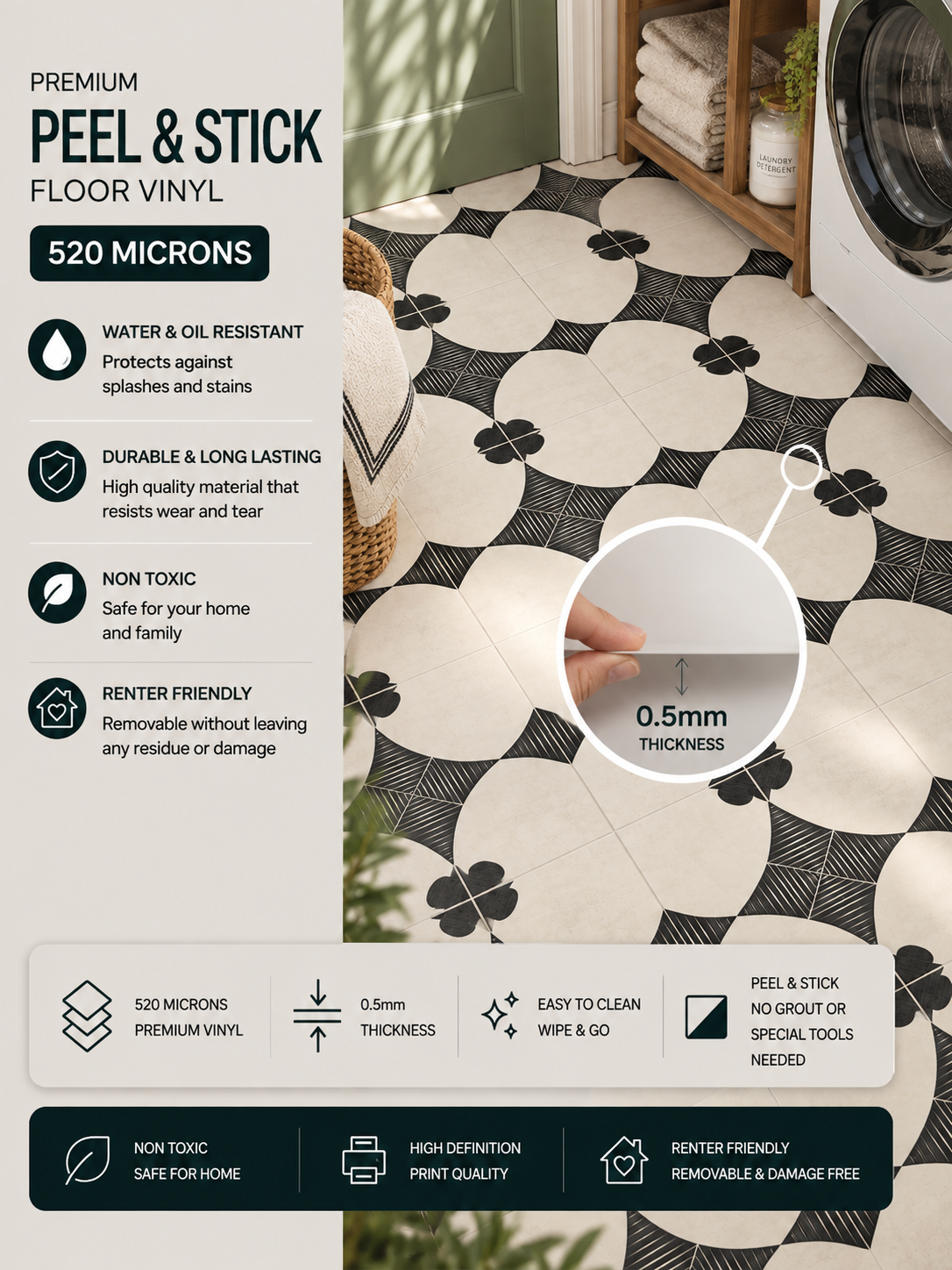 Kol Peel and Stick Floor Decal