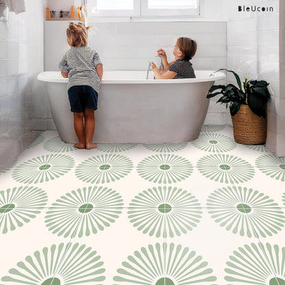 Kawasaki Sage Premium Peel and Stick Floor Tile Stickers | Removable, Renter friendly with Anti-Slip finish in sturdy 520 microns