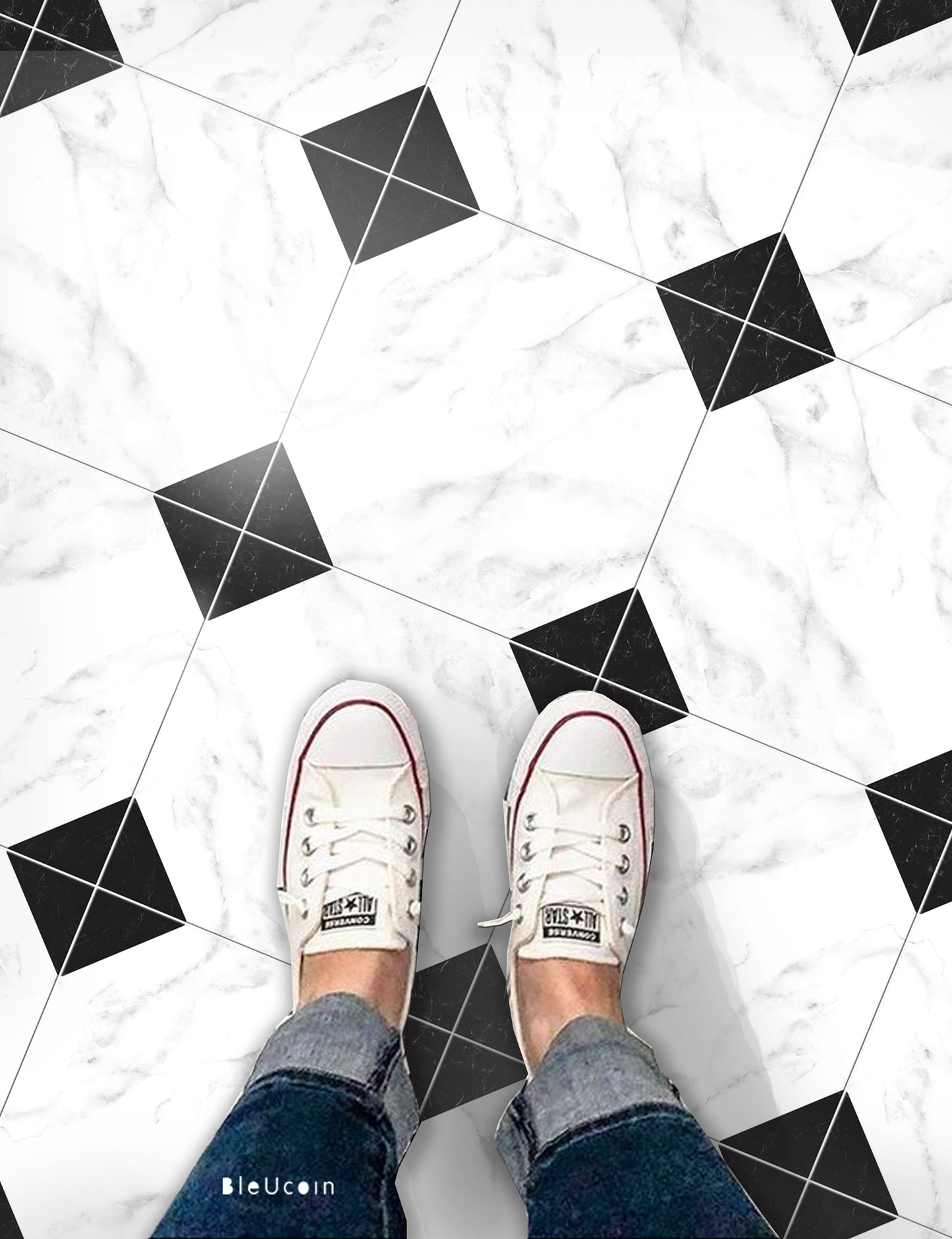 Rio Marble Premium Peel and Stick Floor Tile Stickers | Removable, Renter friendly with Anti-Slip finish in sturdy 520 microns